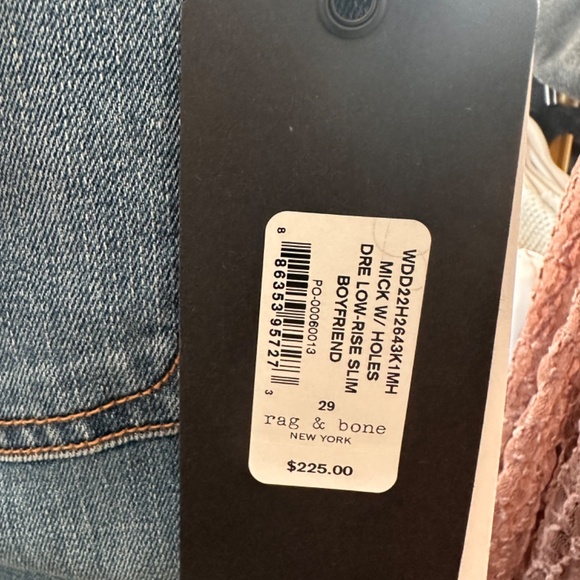 rag & bone NWT Dre low-rise boyfriend size 29 - Picture 5 of 7